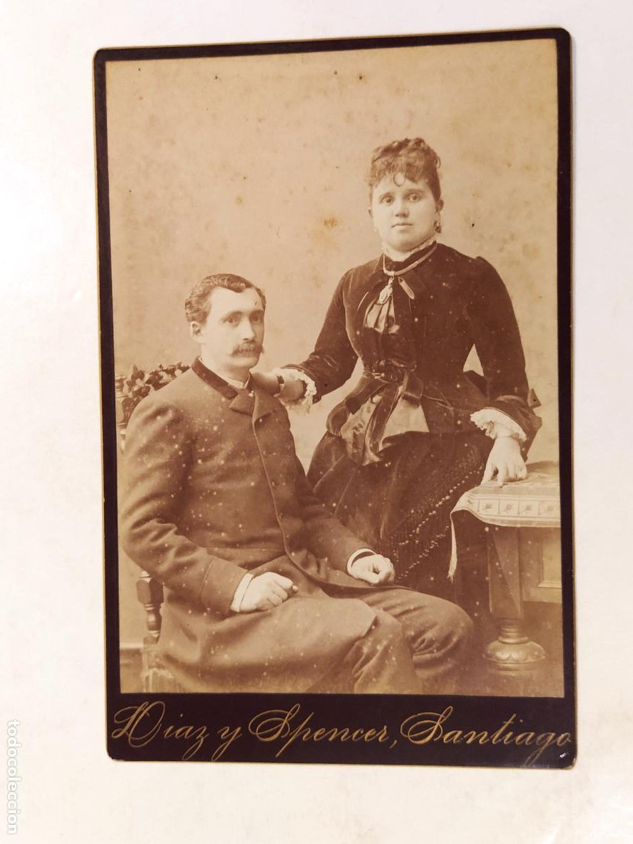 Alte Fotografie: IGNACIO INCHAUSTEGUI Y SU MUJER - FOTO DIAZ I SPENCER , SANTIAGO - FOTOGRAFIA ANTIGUA (4)