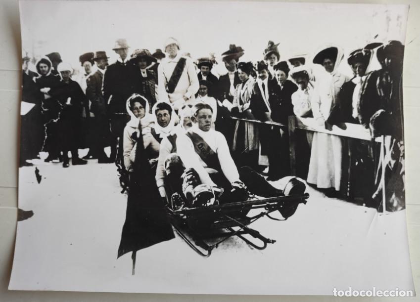 Fotograf&iacute;a antigua: BOBS, ASI ERAN LOS JUEGOS DE INVIERNO EN 1890 EN LOS ALPES, FOTO, 20,5 X 15,5 CM