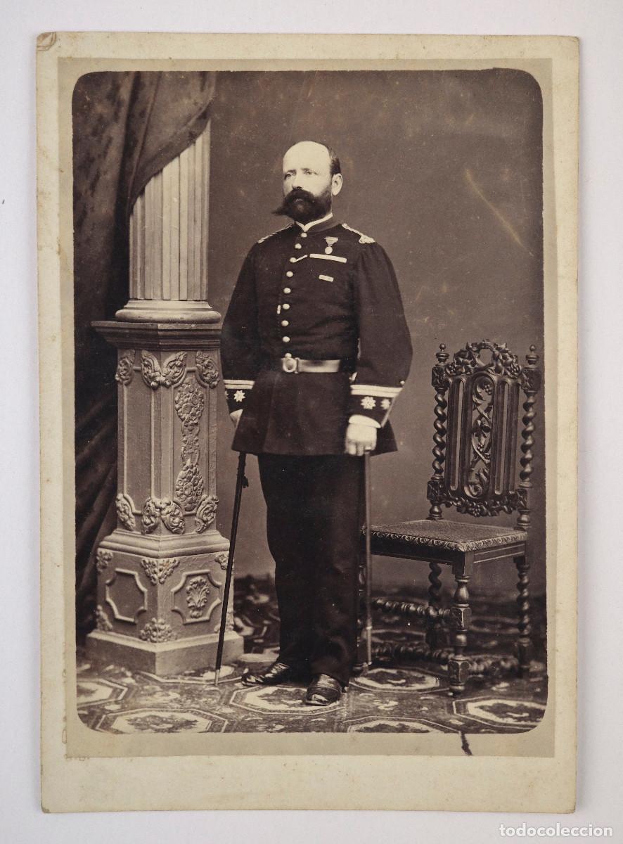 Fotograf&iacute;a antigua: RETRATO DE MILITAR POR IDENTIFICAR, FOTO: HORTET, ZARAGOZA. CABINET 15,5X10,5CM.