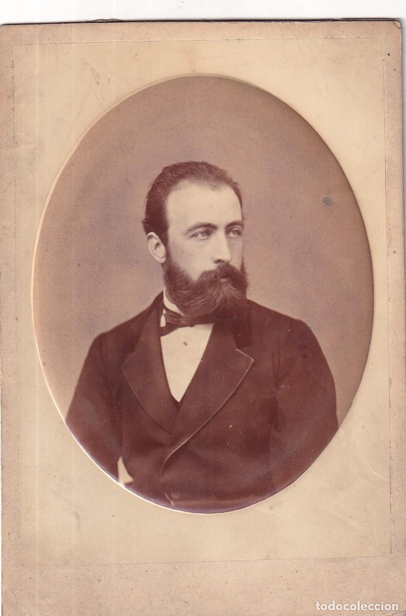 Fotografia antiga: Fotograf&iacute;a retrato personaje con barba. Compa&ntilde;&iacute;a fotogr&aacute;fica Espa&ntilde;ola. Madrid. Unos 15 x 10,50 cm