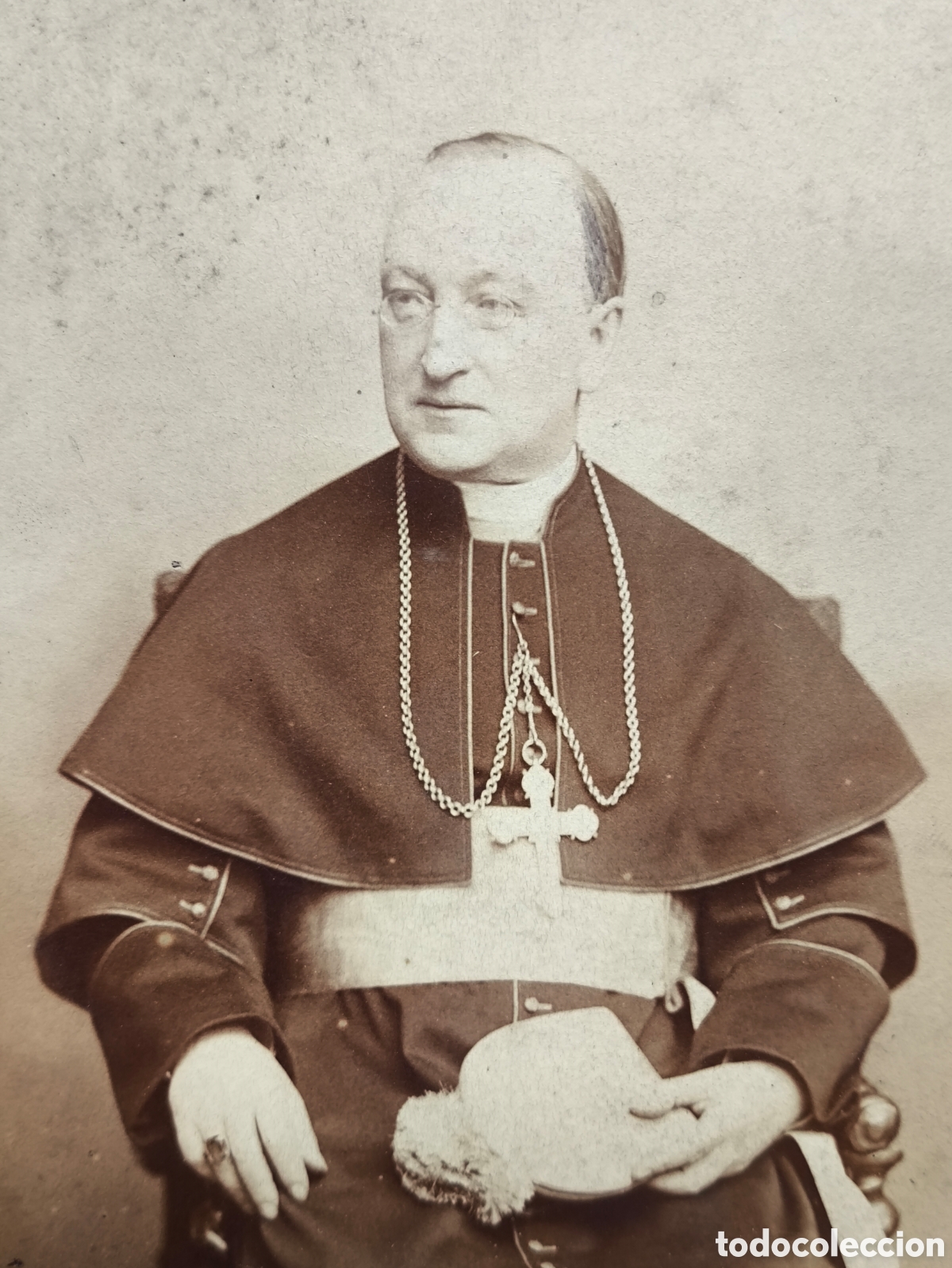 Fotograf&iacute;a antigua: ALB&Uacute;MINA FOTOGRAF&Iacute;A RETRATO DE ESTUDIO OBISPO ADOLPHE DE BONFILS C. 1900