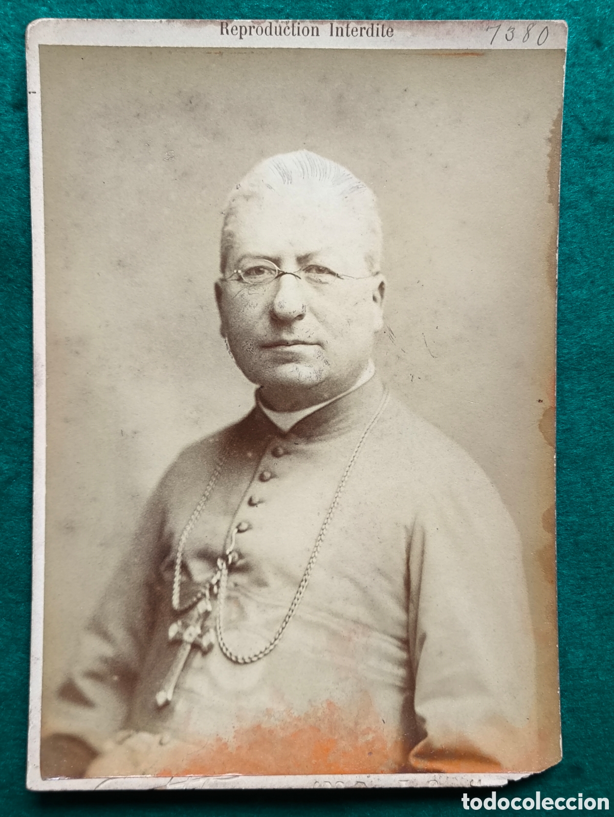 Fotograf&iacute;a antigua: ALB&Uacute;MINA FOTOGRAF&Iacute;A RETRATO DE ESTUDIO OBISPO ALEXIS WILLIEZ C. 1900