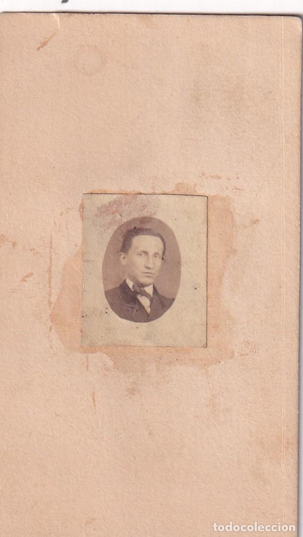 Antique Photography: Curiosa tarjeta de visita con mini fotograf&iacute;a del farmac&eacute;utico de Madrid Luis Suricalday de Vigo