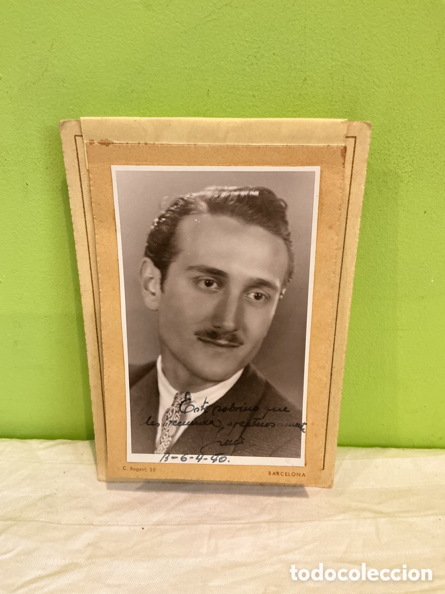Fotografia antica: Fotograf&iacute;a de caballero dedicada &ndash; Barcelona, 1940