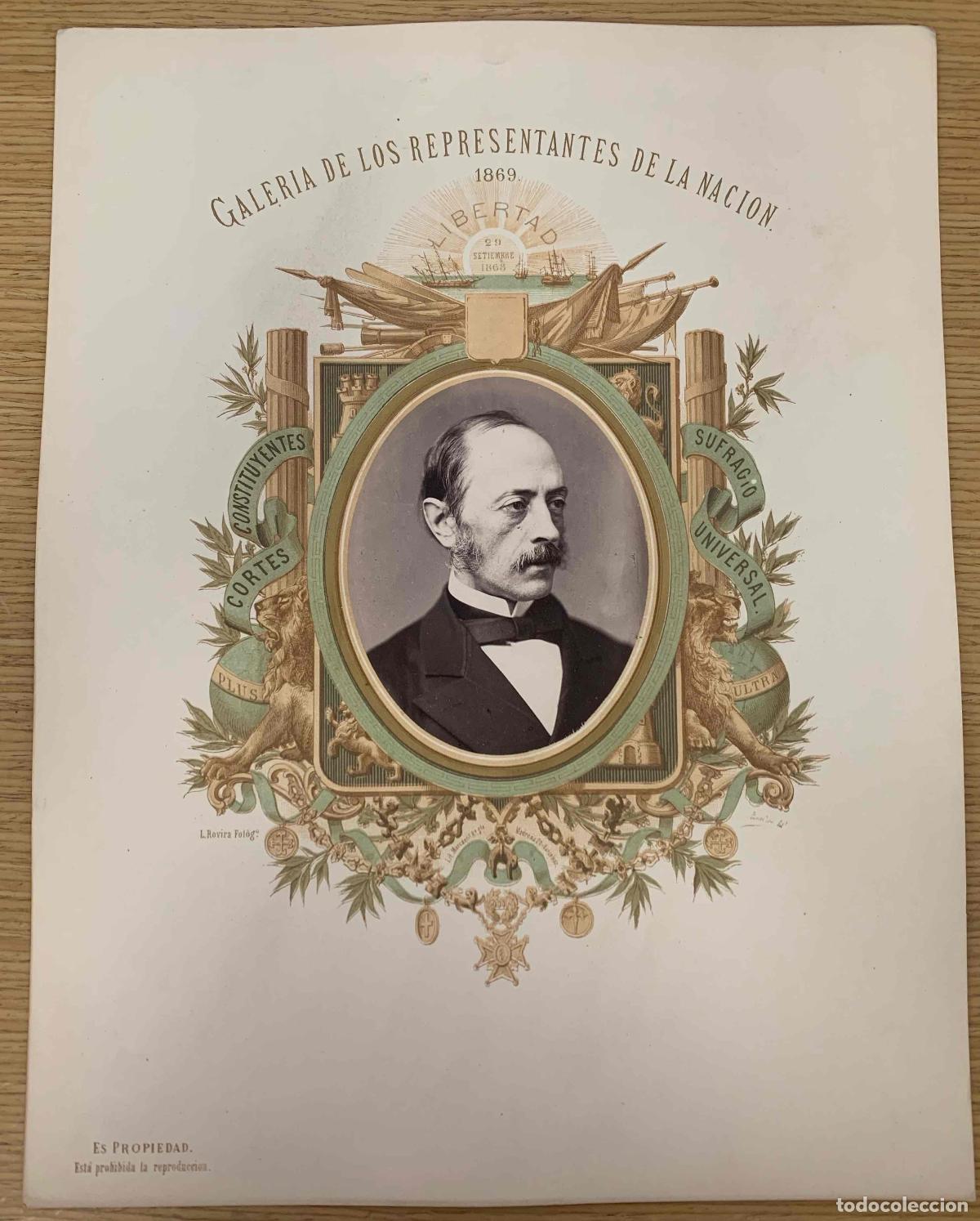 Fotograf&iacute;a antigua: FOTOGRAFIA ALBUMINA LAUREANO FIGUEROLA. GALERIA DE LOS REPRESENTANTES DE LA NACION 1869. FOTO ROVIRA