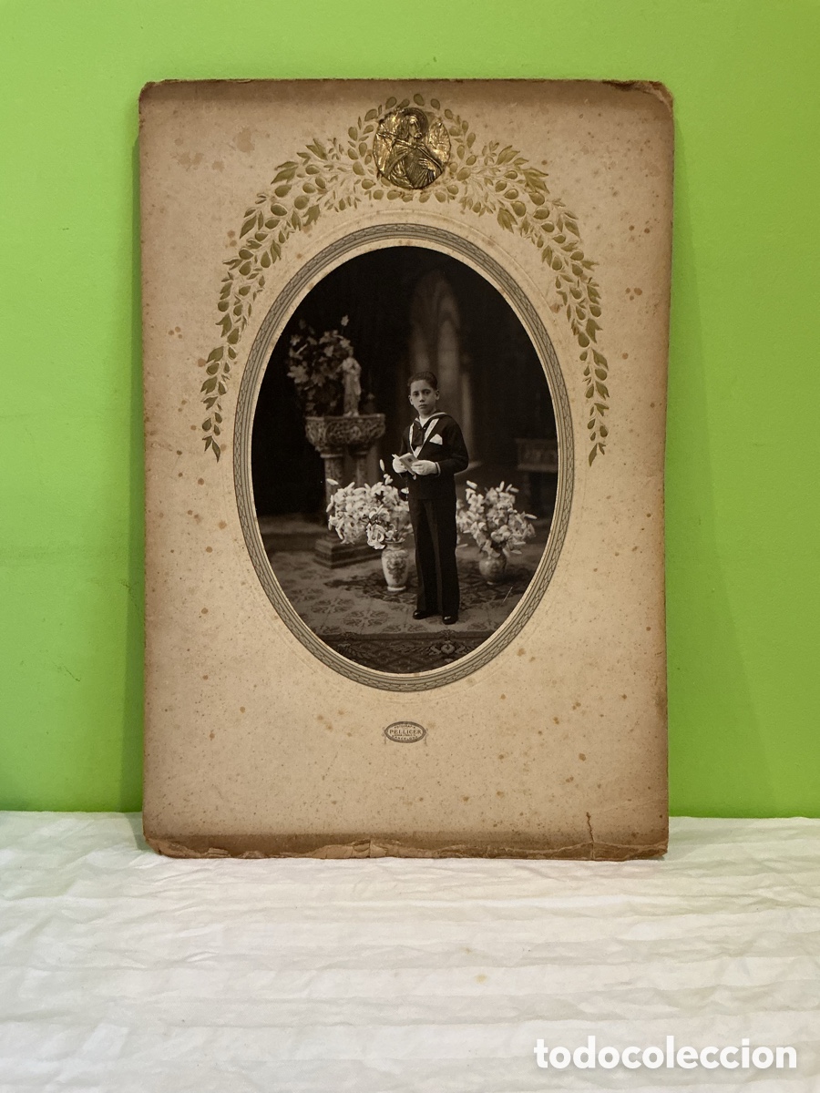 Fotografia antica: Fotograf&iacute;a de primera comuni&oacute;n, Pellicer, Barcelona, hacia 1920&ndash;1930