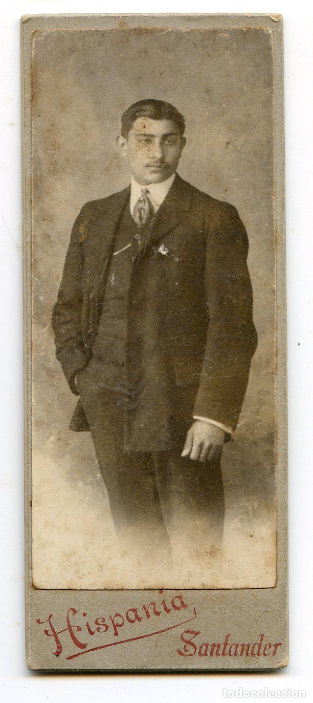 Fotograf&iacute;a antigua: Retrato de caballero, Hispania, Santander, formato especial, 1907