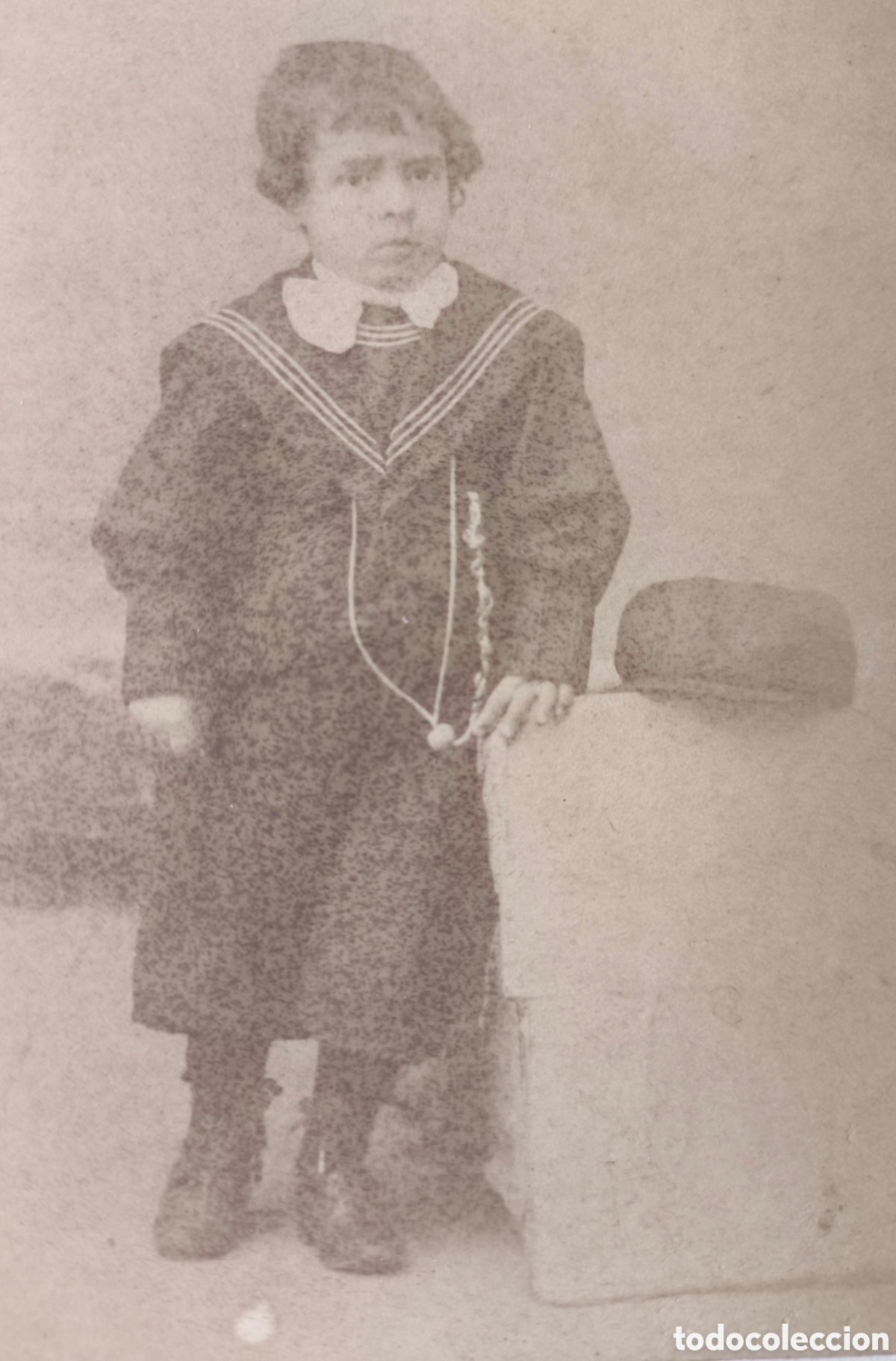 Fotograf&iacute;a antigua: FOTOGRAF&Iacute;A ALB&Uacute;MINA RETRATO INFANTIL DE ESTUDIO MARINERITO L. AGUILAR MADRID C. 1890