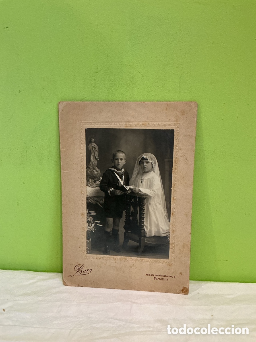 Fotografia antiga: Fotograf&iacute;a de comuni&oacute;n Bar&oacute;, Barcelona &ndash; A&ntilde;os 1910&ndash;20
