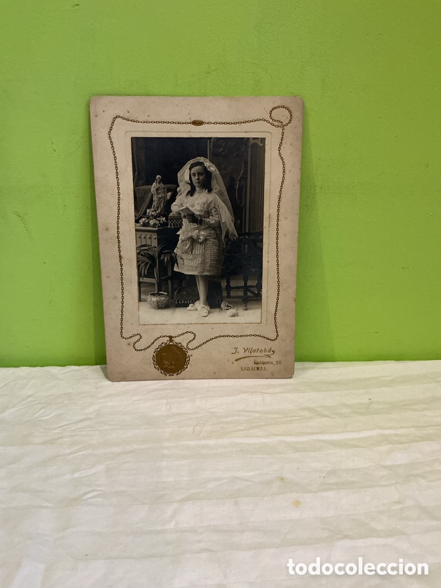 Fotografia antica: Ni&ntilde;a de comuni&oacute;n J. Vilatob&agrave;, Sabadell &ndash; Hacia 1910