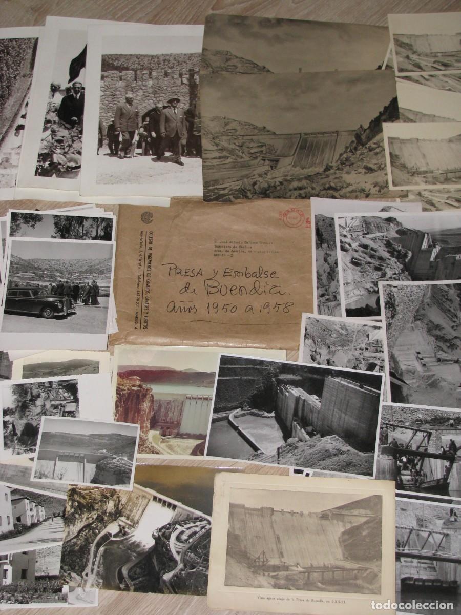 Fotograf&iacute;a antigua: EXCEPCIONAL LOTE DE FOTOS. CONSTRUCCION PRESA Y EMBALSE BUENDIA Y ENTREPE&Ntilde;AS 1950-1958. FRANCO NODO