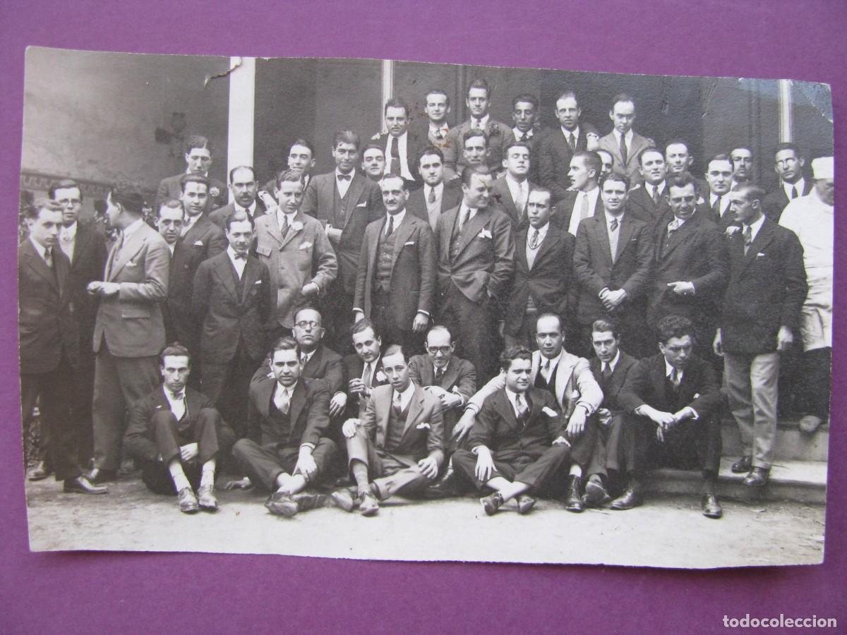 Fotograf&iacute;a antigua: ANTIGUA FOTO. GRUPO DE HOMBRES. JATIVA. A&Ntilde;OS 1920-30. 12X7,5 CM