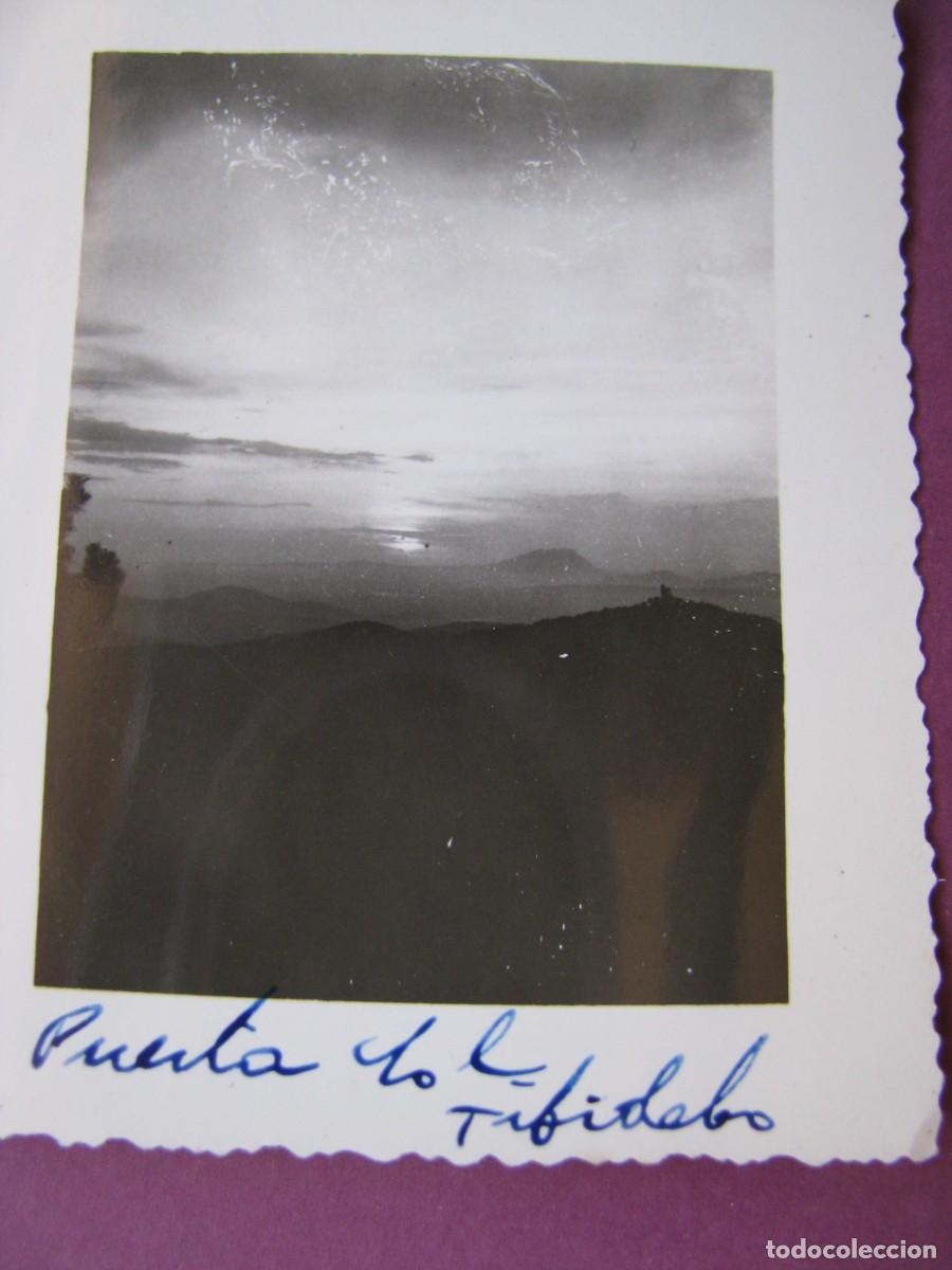 Fotograf&iacute;a antigua: FOTO DE BARCELONA. PUESTA DE SOL, TIBIDABO. A&Ntilde;OS C. 1930. 7,5X6 CM. PAPEL AGFA LUPEX.