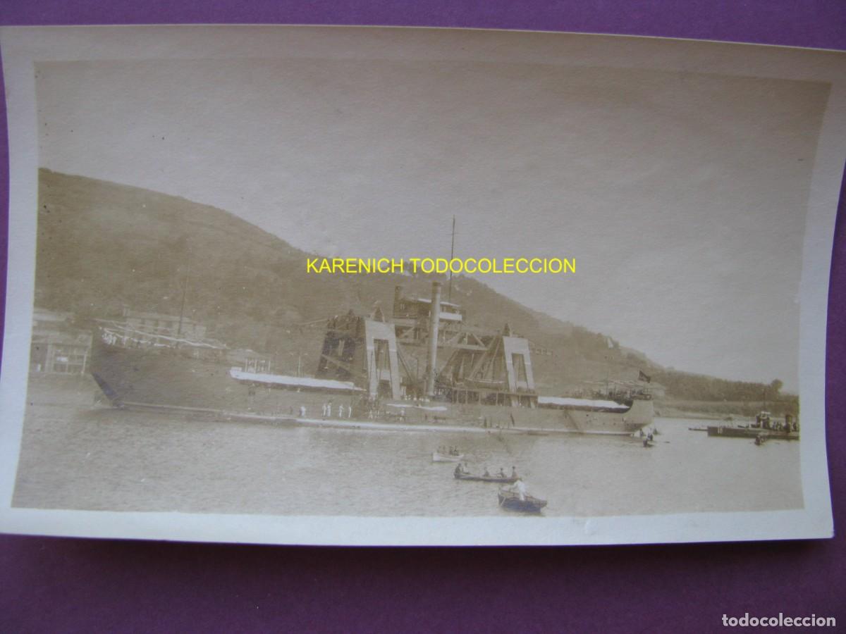 Fotograf&iacute;a antigua: FOTO ORIGINAL 1922 BUQUE CATAMARAN KANGURO ARMADA ESPA&Ntilde;OLA. PASAJES GUIPUZCOA 11X6,5CM