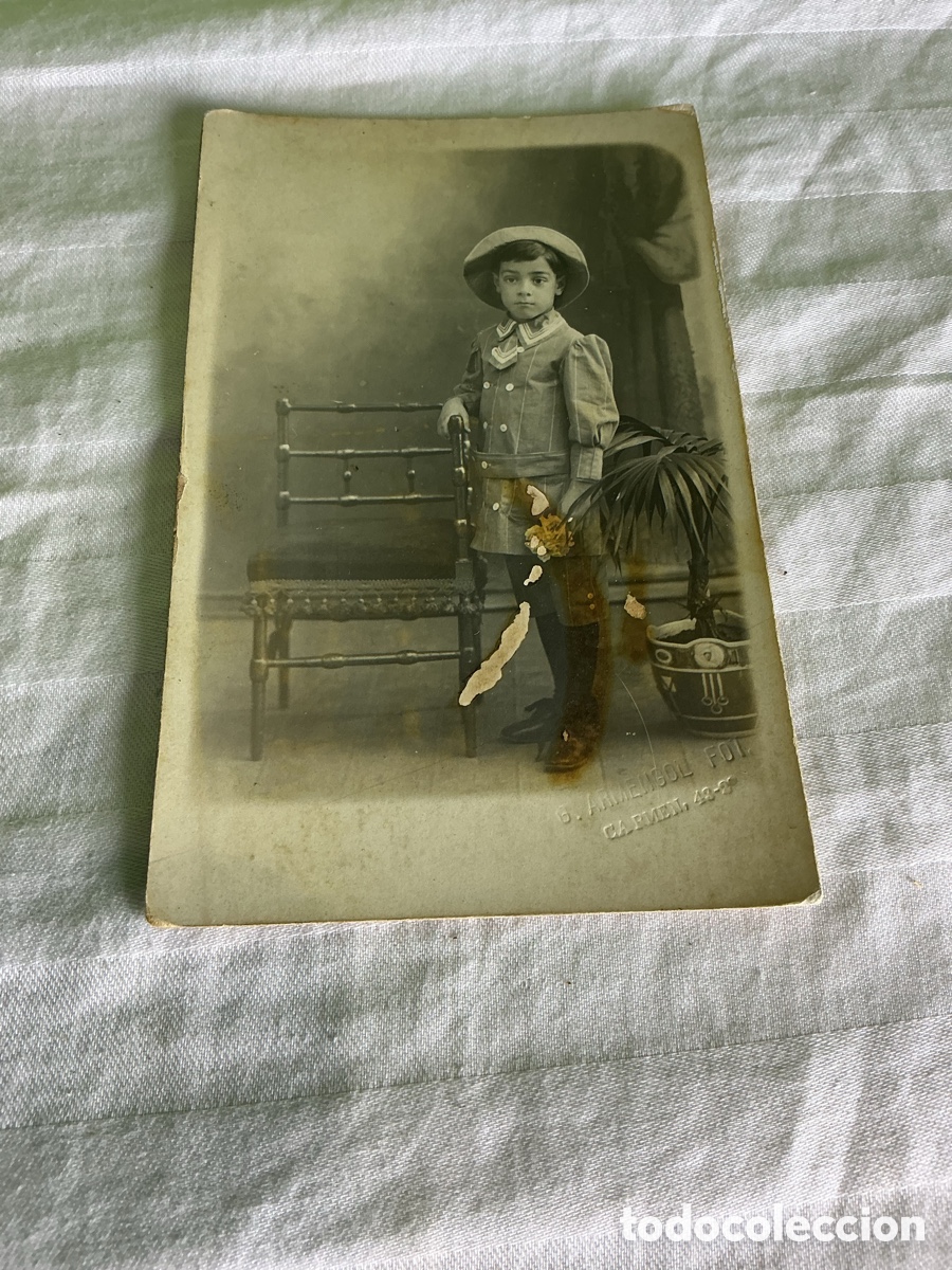 Alte Fotografie: Postal fotogr&aacute;fica infantil. G. Armengol, Barcelona.