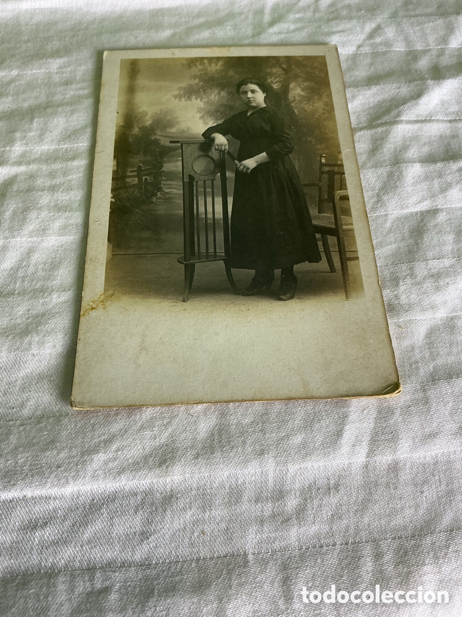 Alte Fotografie: Postal fotogr&aacute;fica de mujer. P. Alonso, Barcelona.
