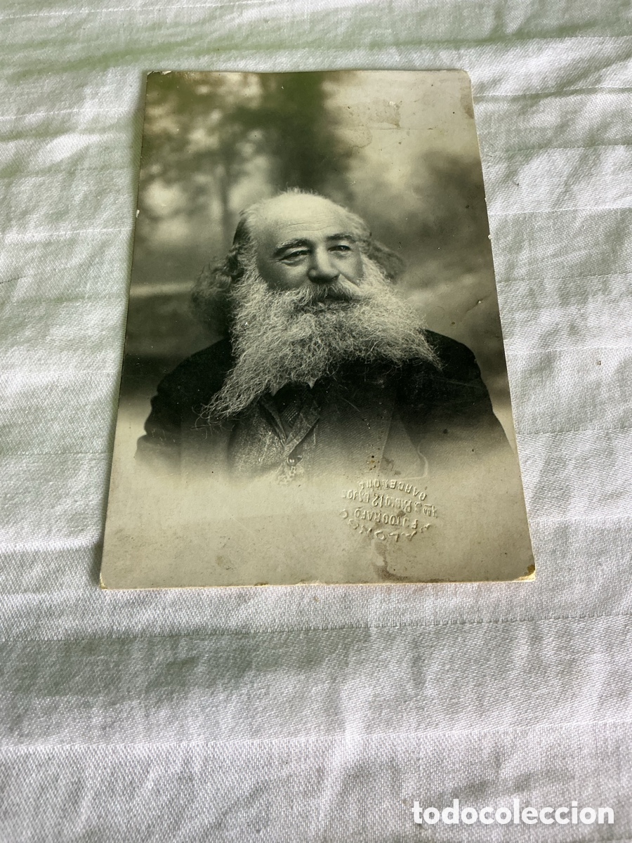Fotograf&iacute;a antigua: Postal fotogr&aacute;fica de caballero con larga barba. Alonso, Barcelona.