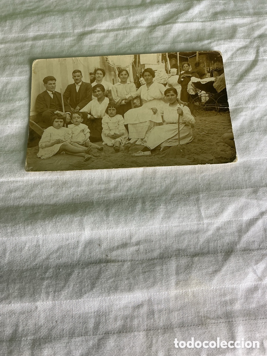 Antique Photography: Antigua fotograf&iacute;a postal familiar en la playa &ndash; Barcelona &ndash; A&ntilde;os 1900-1920