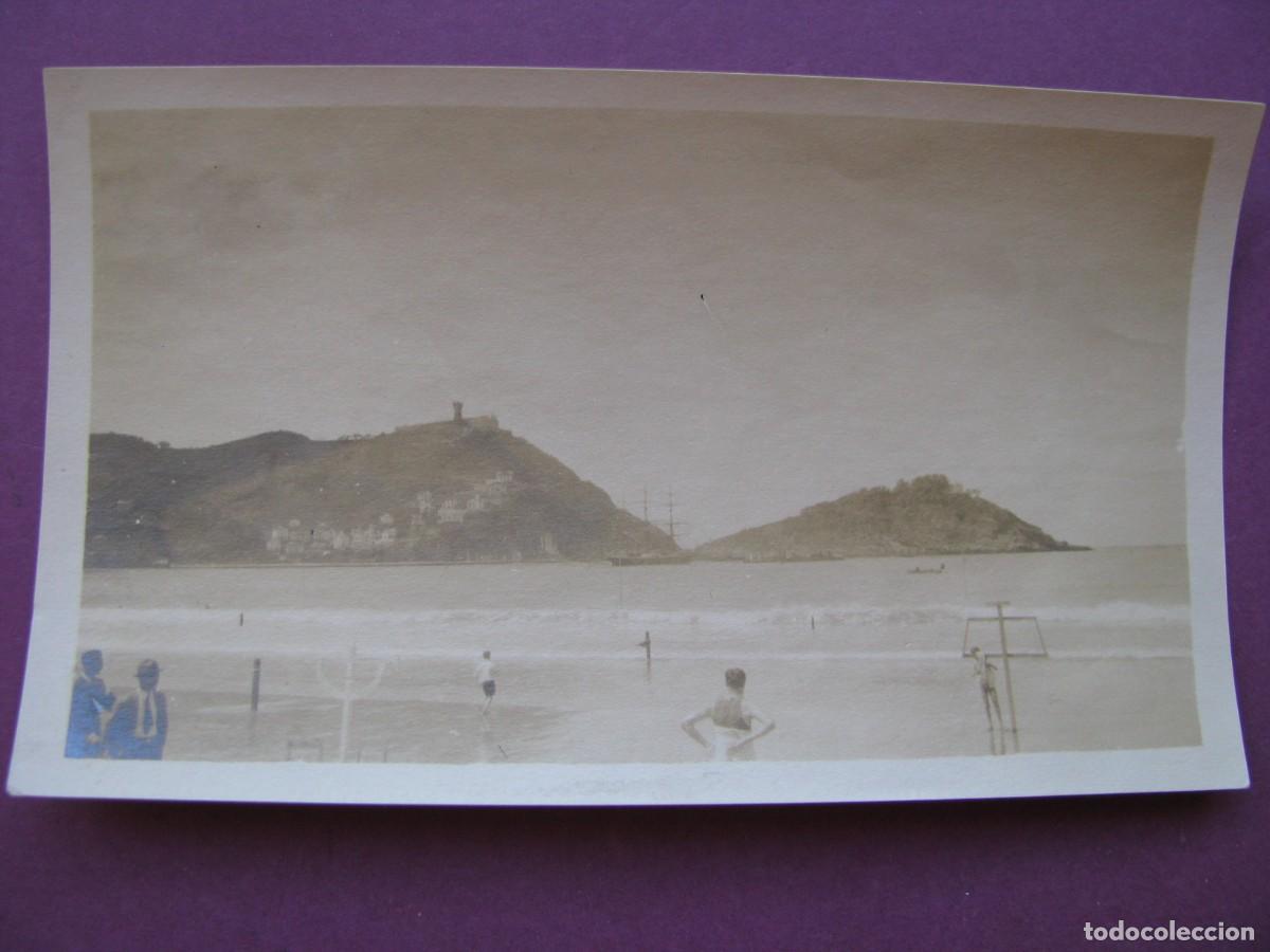 Fotograf&iacute;a antigua: FOTO ORIGINAL DEL A&Ntilde;O 1922. 11X6,5 CM. SAN SEBASTIAN BUQUE ESCUELA NAUTILUS ARMADA PLAYA LA CONCHA