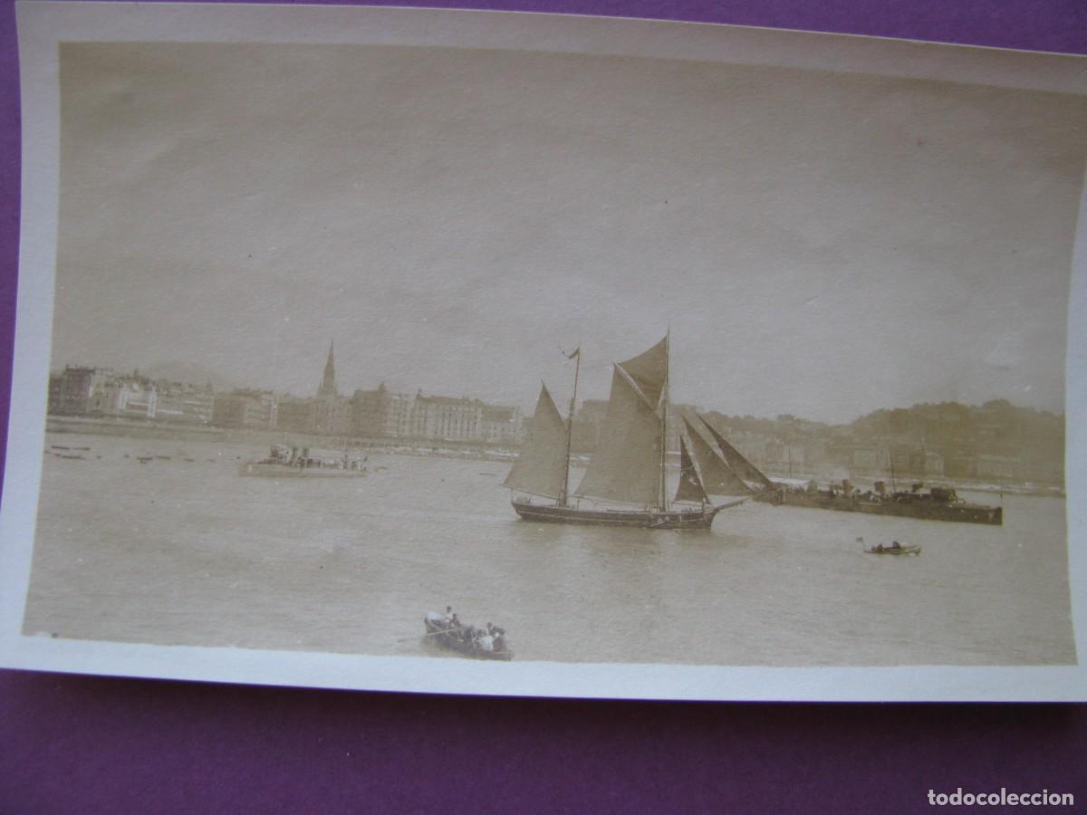 Fotograf&iacute;a antigua: FOTO ORIGINAL DEL A&Ntilde;O 1922. 11X6,5 CM. SAN SEBASTIAN REVERSO ESCRITO YATE PROSERPINA TORPEDERO 18