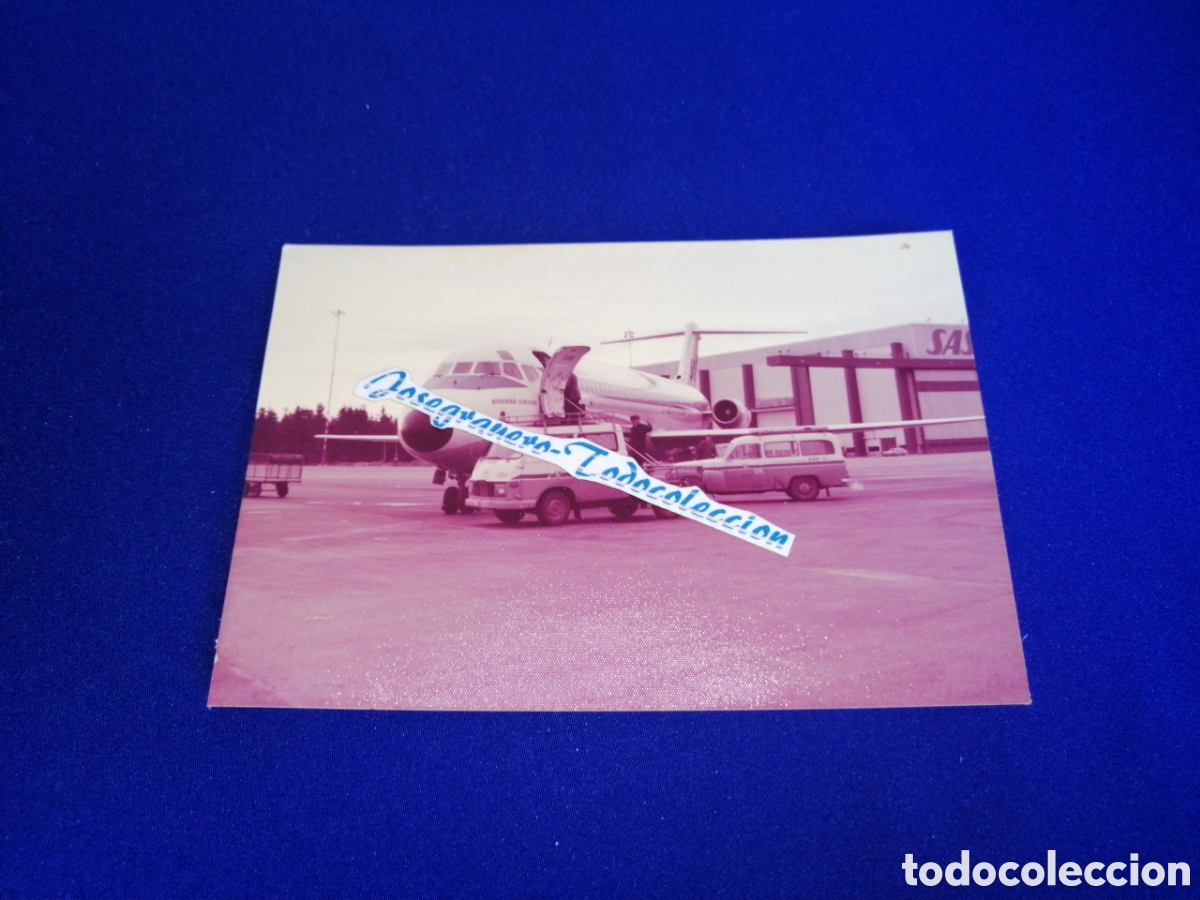 Fotograf&iacute;a antigua: AVION EN PISTA SAS SCANDINAVIAN AIRLINES SYSTEM A&Ntilde;O 1972- Gro&szlig;mehring (ALEMANIA) FOTOGRAF&Iacute;A ANTIGUA