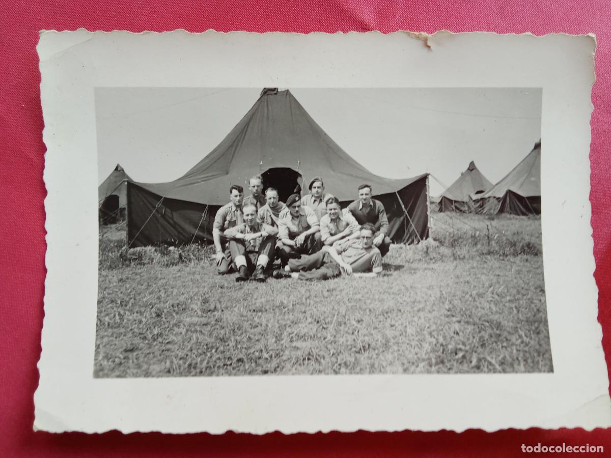 Fotograf&iacute;a antigua: Fotograf&iacute;a soldados belgica a&ntilde;os 40, campamento tienda P.1338