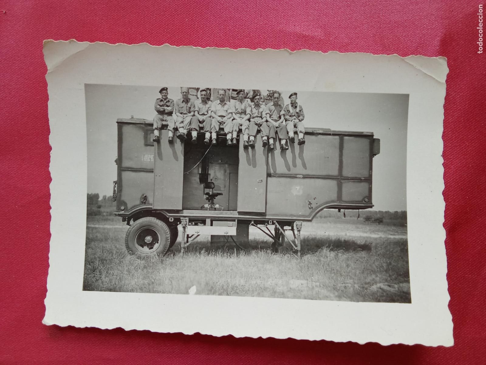 Fotograf&iacute;a antigua: Fotograf&iacute;a soldados Belgica remolque P.1352