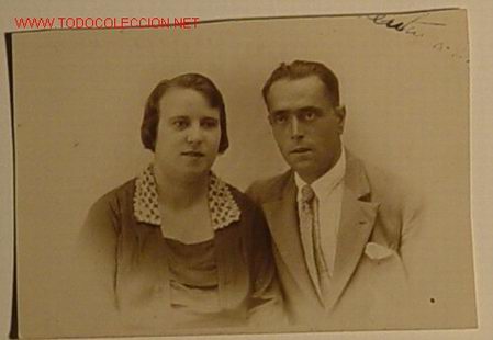 Photographie ancienne: matrimonio a&ntilde;o 28 mide 11cm x 8