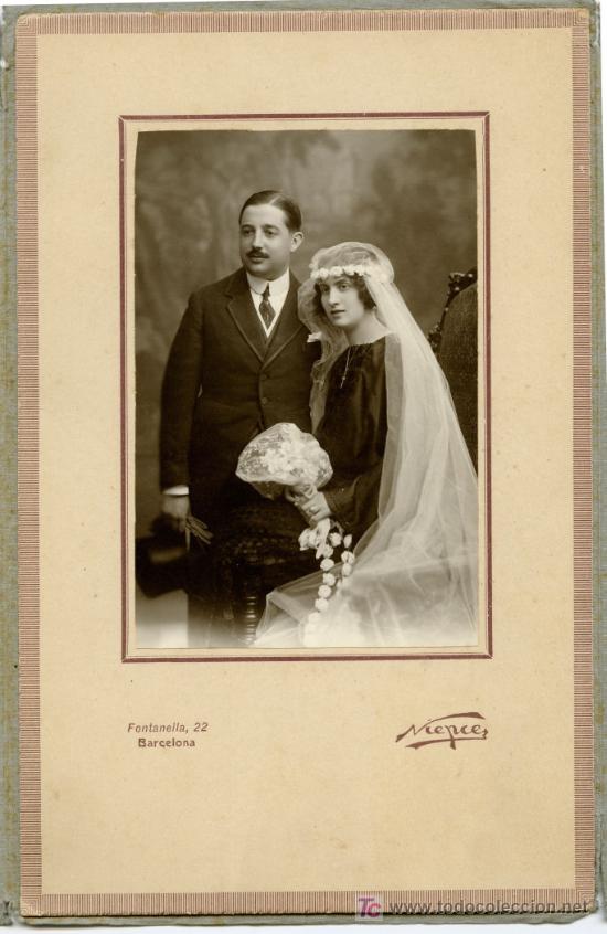 Photographie ancienne: FOTO NUPCIAL. Espl&eacute;ndida foto de NIEPCE. BCN