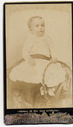 Fotograf&iacute;a antigua: NAPOLEON  CDV  NI&Ntilde;O CON JUGUETE