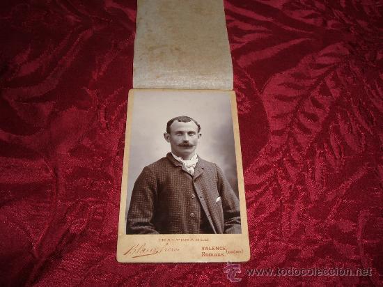 Photographie ancienne: Photographie Blain Freres,10 Rue de la gare Valence succursale a Romans Maison des statues,i paris