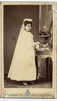 Photographie ancienne: FOTO NAPOLEON CDV NI&Ntilde;A PRIMERA COMUNION