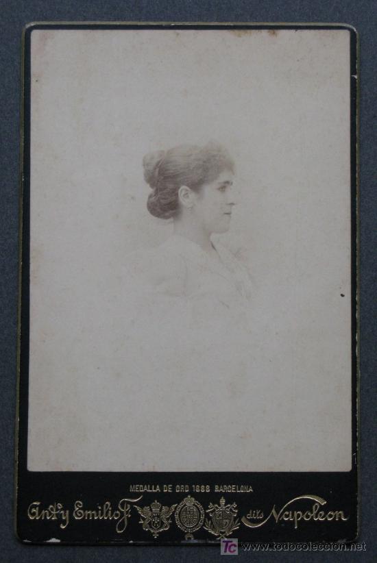 Fotografia antica: DAMA. Espl&eacute;ndida foto de se&ntilde;ora. F: NAPOLEON. BCN. Circa 1890