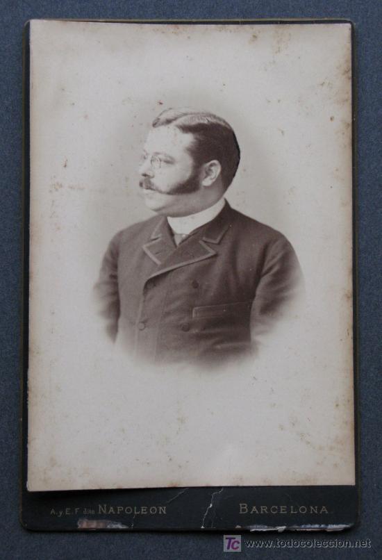 Fotografia antica: CABALLERO. Se&ntilde;or con gafas. F: Napoleon. Circa 1880