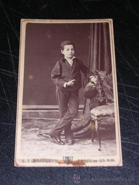 Antique Photography: CDV FOTOGRAFO A F DE NAPOLEON E HIJO ,  BARCELONA