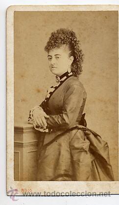 Photographie ancienne: R.ROIG BARCELOANA CDV SE&Ntilde;ORA Y PEINADO