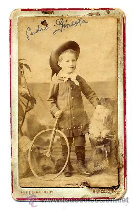 Antique Photography: FOTO NAPOLEON CDV NI&Ntilde;O CON JUGUETE