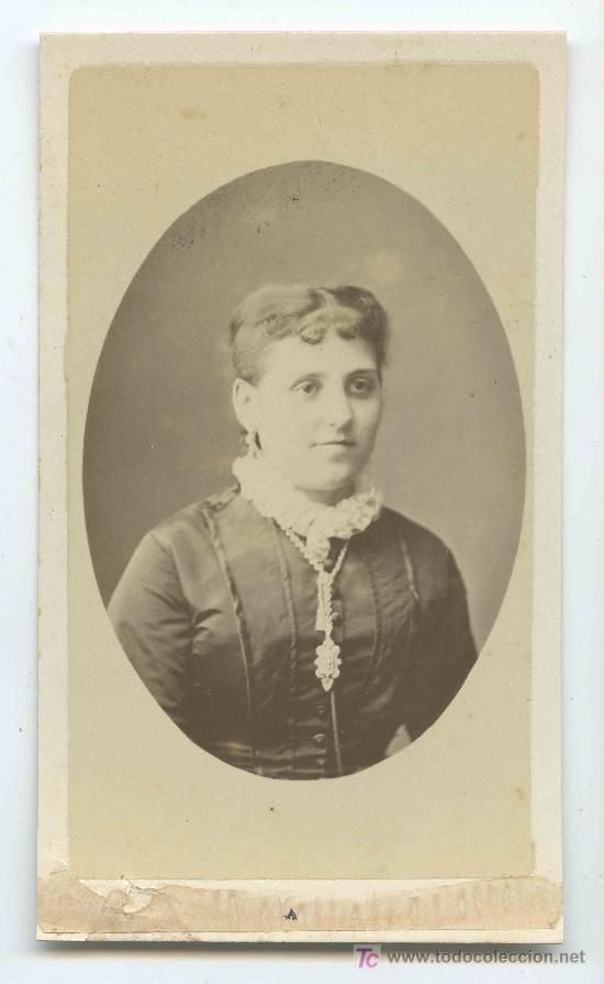 Photographie ancienne: Dama. Vivaz retrato de joven dama. F: Napoleon. Circa 1880