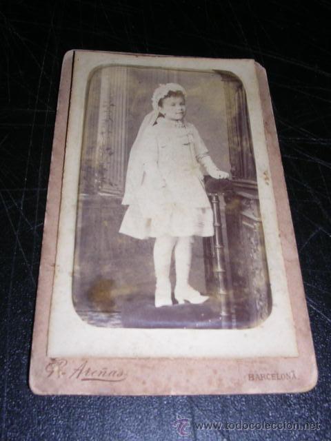 Antique Photography: RAFAEL ARE&Ntilde;AS,FOTOGRAFO BARCELONA-10,5X6,5 CM.SE&Ntilde;ALES DE USO-