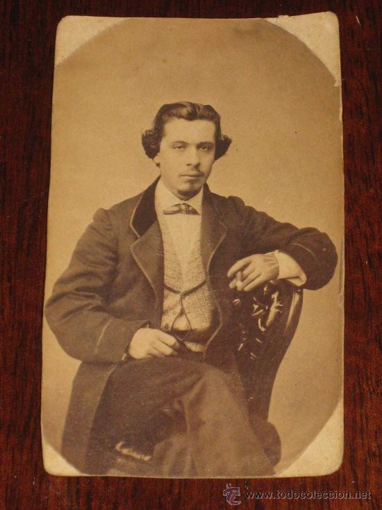 Antique Photography: ANTIGUA FOTOGRAFIA ALBUMINA DE SE&Ntilde;OR - EN FORMATO DE CARTA DE VISITA O DE GABINETE - SIN MARCAS DEL