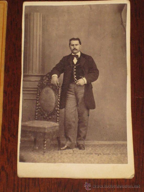 Antique Photography: ANTIGUA FOTOGRAFIA ALBUMINA DE SE&Ntilde;OR - EN FORMATO DE CARTA DE VISITA O DE GABINETE - SIN MARCAS DEL