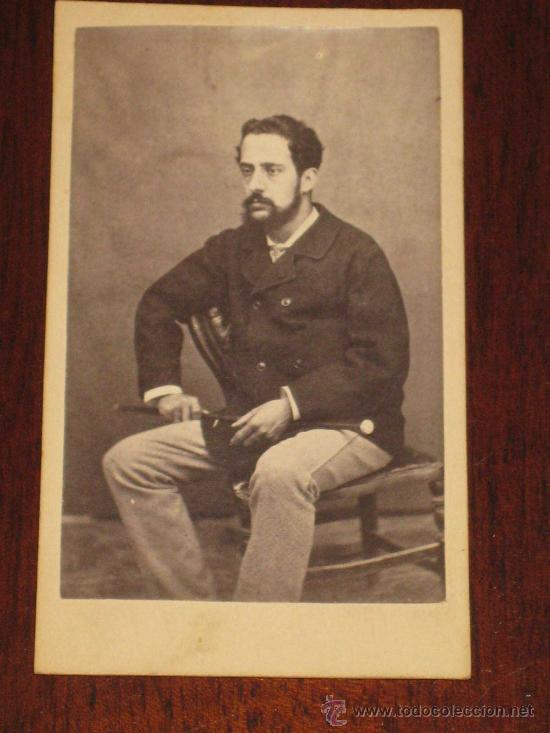 Photographie ancienne: ANTIGUA FOTOGRAFIA ALBUMINA DE SE&Ntilde;OR - EN FORMATO DE CARTA DE VISITA O DE GABINETE - SIN MARCAS DEL