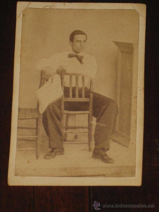 Photographie ancienne: ANTIGUA FOTOGRAFIA ALBUMINA DE SE&Ntilde;OR - EN FORMATO DE CARTA DE VISITA O DE GABINETE - SIN MARCAS DEL