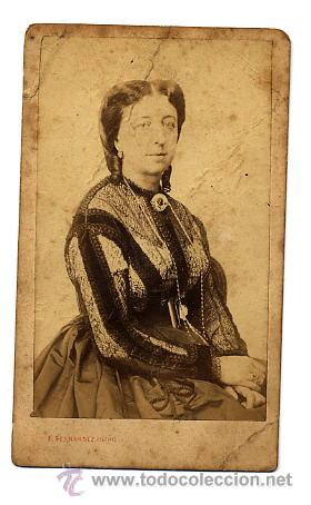 Photographie ancienne: FOTO FERNANDEZ -SEVILLA CON REVERSO RETRATO SE&Ntilde;ORA