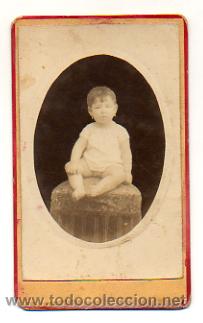 Fotografia antiga: CARTE DE VISITE. RETRATO DE NI&Ntilde;A.