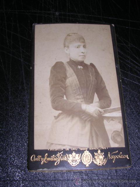 Fotografia antiga: CARTE DE VISITE ANT. Y EMILIO F DIT. NAPOLEON ,10,5X6,5 CM.
