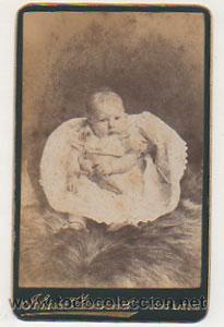 Fotografia antiga: CARTE DE VISITE. JOHNSON FARNSWORTH. RETRATO BEB&Eacute;.