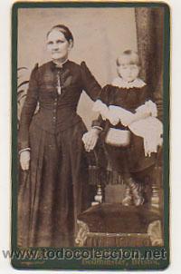 Fotografia antiga: CARTE DE VISITE. WICKS. RETRATO. SE&Ntilde;ORA. NI&Ntilde;A.