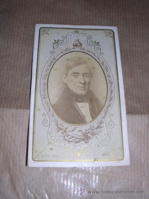 Fotografia antica: CARTE DE VISITE PHOTOGRAPHIE E. LEON ,CARCASSONE 10,5X6 CM.