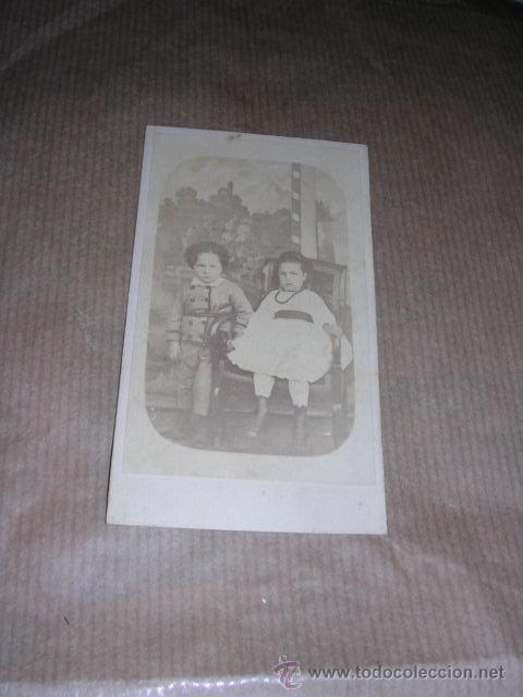 Fotograf&iacute;a antigua: CARTE DE VISITE DOS NI&Ntilde;OS,NI&Ntilde;AS,10,5X6 CM.
